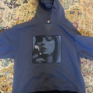 Taylor Swift Midnights Blue Hoodie with Graphic Print